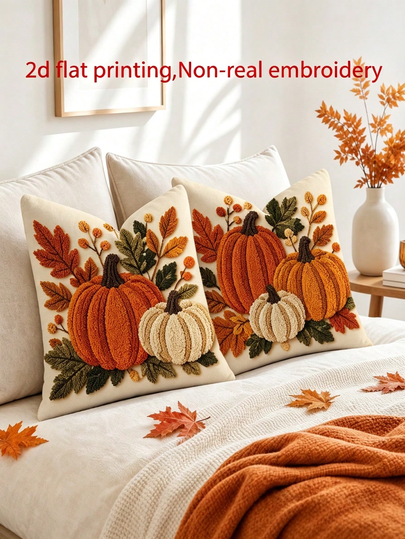 2pcs Country Rustic Fall Throw - Pillow Insert 18X18 评论和价格