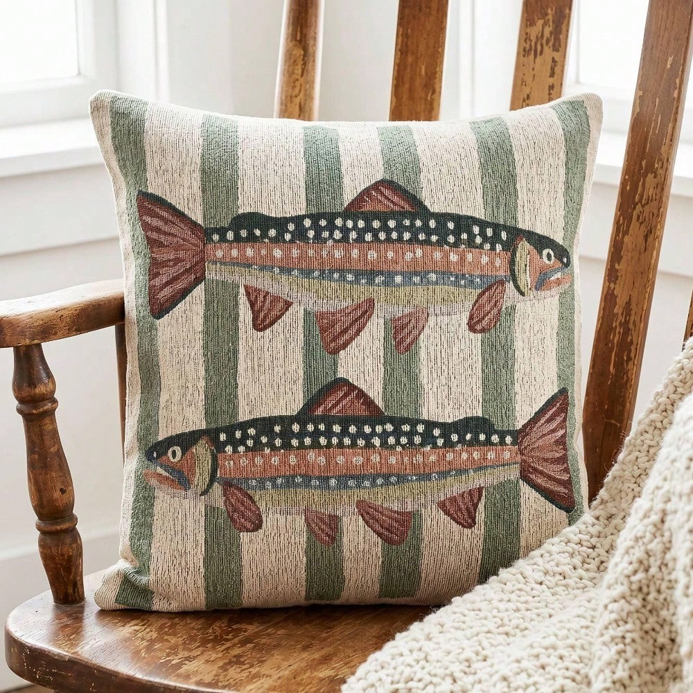 Rainbow Trout Throw Pillow 18x - Pillow Insert 18X18 评论和价格