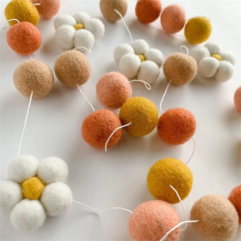 Ins Wool Felt Balls Daisy Flow - Home Textiles Usa 评论和价格