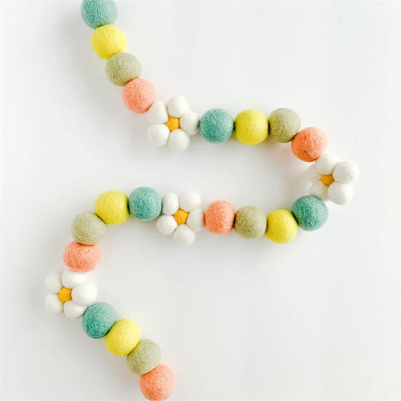 Ins Wool Felt Balls Daisy Flow - Home Textiles Usa 评论和价格