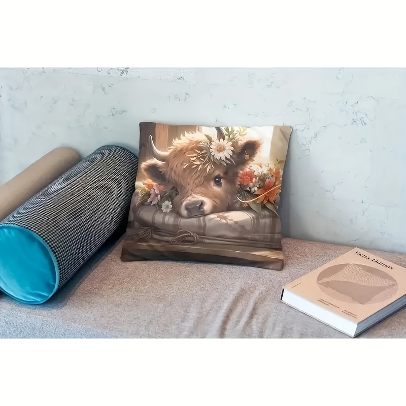 2D Flat - 1pc Highland Cow Pil - Pillow Insert 18X18 评论和价格