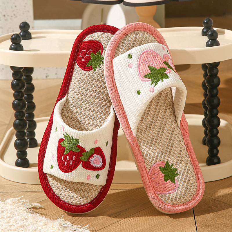 Strawberry Linen Women Slipper - Home Textile 评论和价格