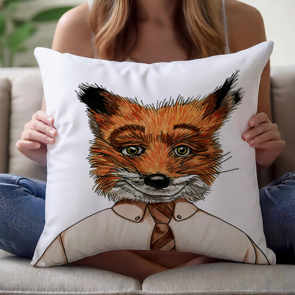 1pc Mr. Fox Pillow Cover Autum - Pillow Insert 18X18 评论和价格